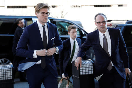Alex van der Zwaan arrives at a plea agreement hearing at the D.C. federal courthouse in Washington, U.S., February 20, 2018. REUTERS/Yuri Gripas