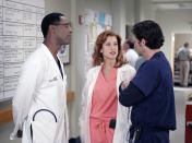<p>Kate Walsh made her first appearance as Derek Shepherd's ex-wife, Dr. Addison Montgomery in <em>Grey's Anatomy s</em>eason 1. </p>