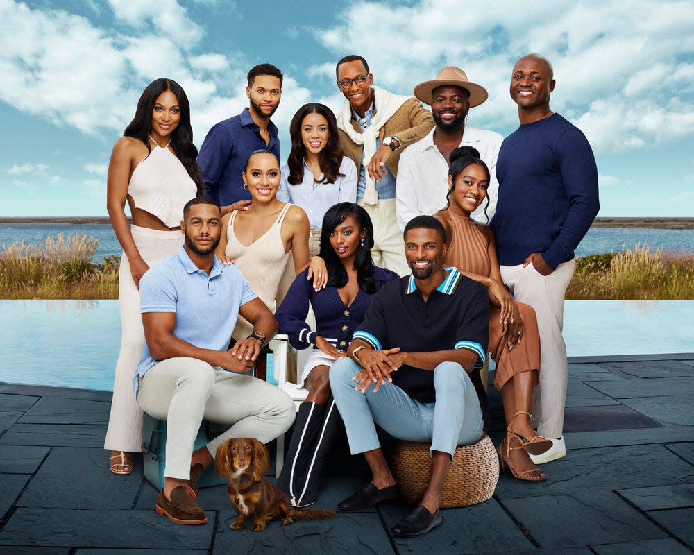 "Summer House: Martha's Vineyard" stars (from left to right) Jordan Emanuel, Amir Lancaster, Jason Lyke, Shanice Henderson, Summer Marie Thomas, Bria Fleming, Nick Arrington, Alex Tyree, Preston Mitchum, Silas Cooper.