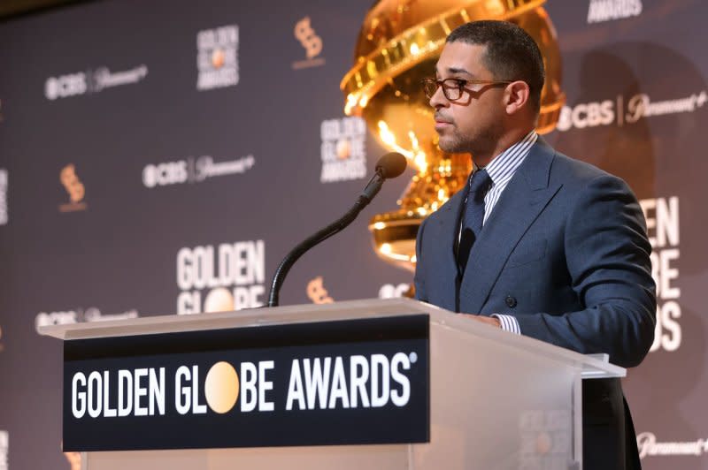 Wilmer Valderrama announces the nominees for the Golden Globe Awards onstage in Beverly Hills, Calif., on Monday. Photo by Greg Grudt/UPI