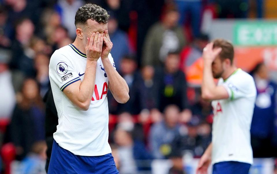 Tottenham Hotspur's Ivan Perisic appears dejected during the Premier League match at Anfield, Liverpool. Picture date: Sunday April 30, 2023 - PA/Peter Byrne