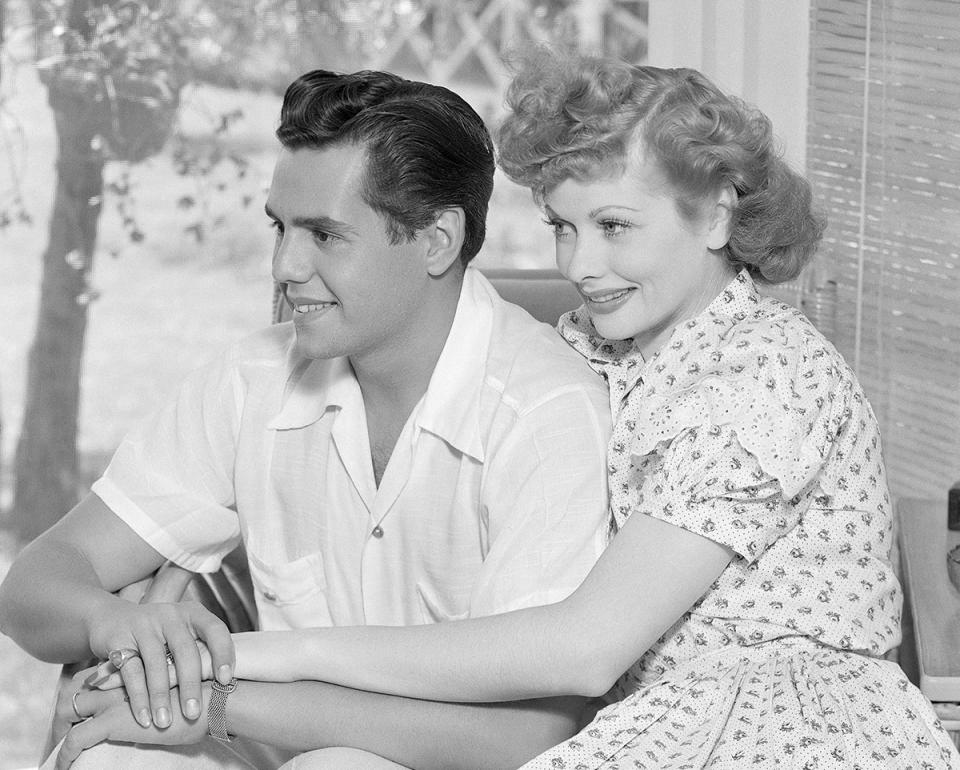 Desi Arnaz and Lucille Ball after their wedding