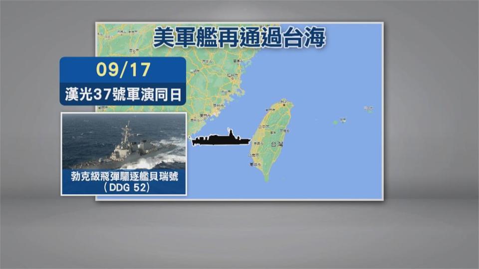 美艦第9度通過台海　中方南海軍事訓練　針對性十足