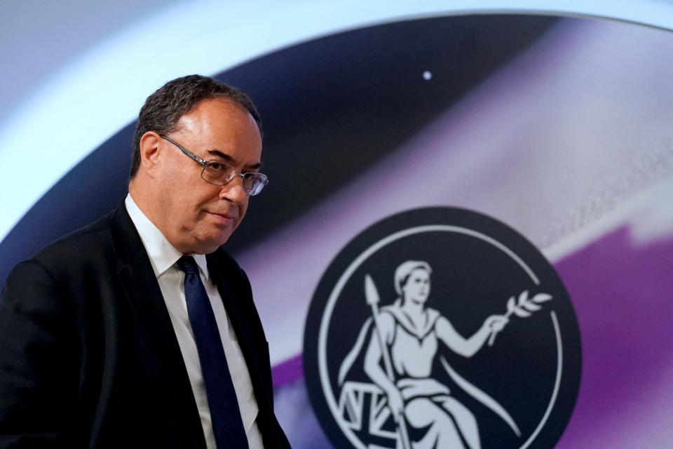 interest rates Governor of the Bank of England Andrew Bailey attends the Bank of England's financial stability report press conference, at the Bank of England, in London, Britain July 5, 2022. Stefan Rousseau/Pool via REUTERS