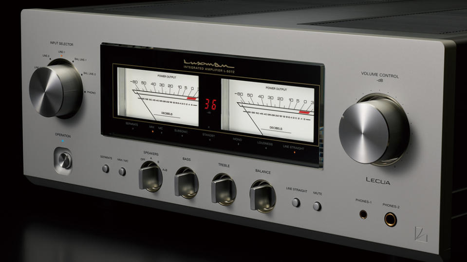 The Luxman L-507z integrated amplifier.