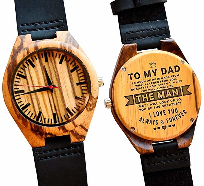 Berkley Rose Wooden Engraved Watch