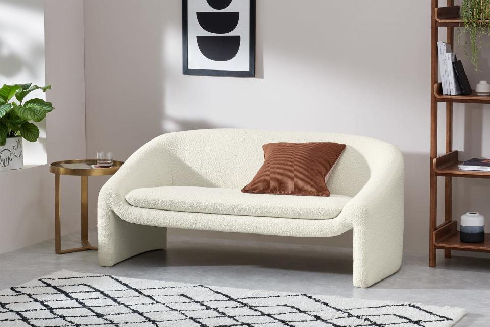 Shona, 3-Sitzer Sofa, Bouclé in Weiß