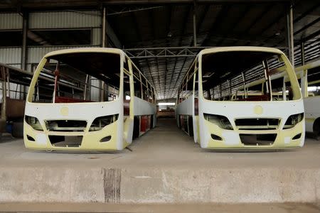 Vehicle chassis is seen on the assembly line at Innoson motor vehicle assembly in Nnewi, Nigeria August 20, 2016. REUTERS/Afolabi Sotunde