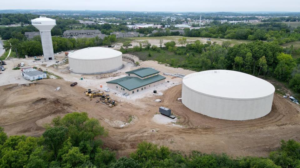 Work is underway at Waukesha’s new booster pumping station on East Broadway in Waukesha on Friday, Aug. 25, 2023. When Waukesha residents turn on their faucets in mid-September, they will see Lake Michigan water. The city of Waukesha was the first community in the country located entirely outside the Great Lakes basin to get a water diversion approved under the Great Lakes Compact. The landmark agreement that says water can’t leave the basin.