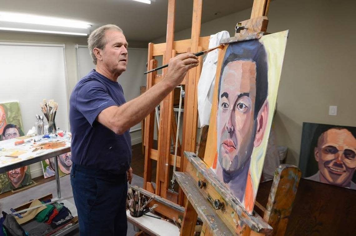 Former President George W. Bush painted “Portraits of Courage,” which will run Oct. 13-Dec. 31 at the Truman Library.