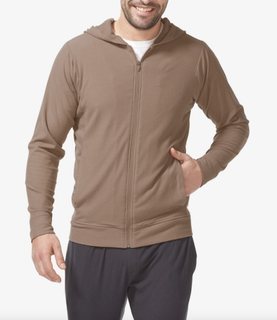 Tommy John Zen Ribbed Full Zip Hoodie