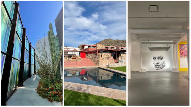 From left to right: SMoCA, Taliesin West and Wonderspaces. (Photo: Caroline Bologna/HuffPost)