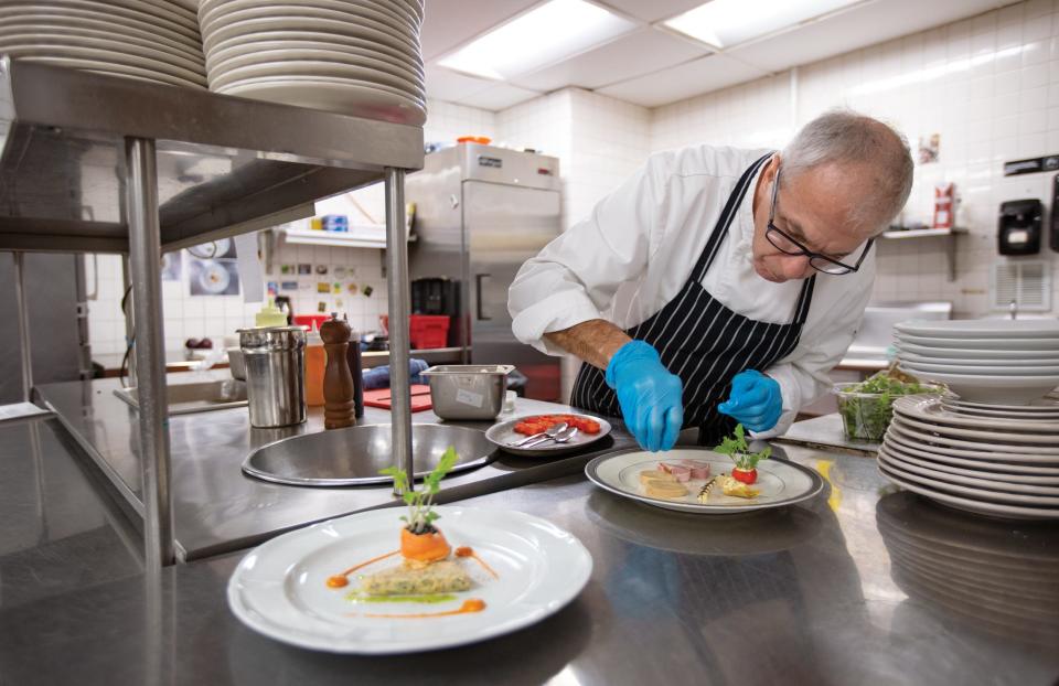 Chef Richard Blondin plates at The Refectory