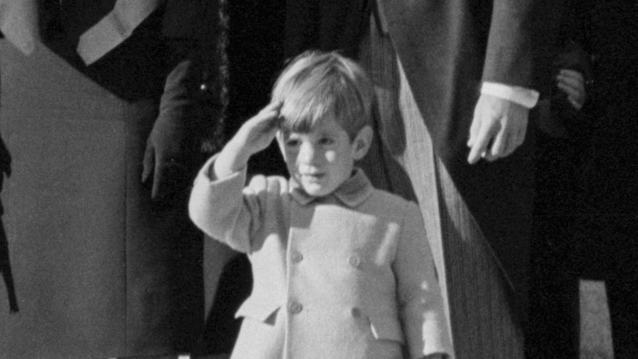 john f kennedy jr saluting his father's casket