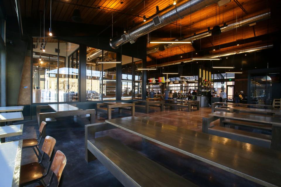 One of the indoor seating areas at Big Grove Brewery's Cedar Rapids location is pictured Thursday, Dec. 7, 2023.