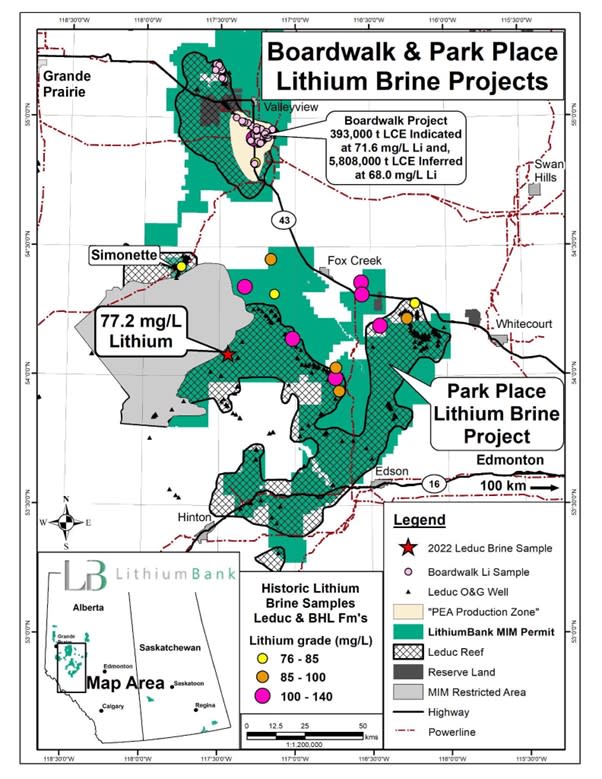 Park Place and Boardwalk Lithium Brine Projects, Alberta, Canada