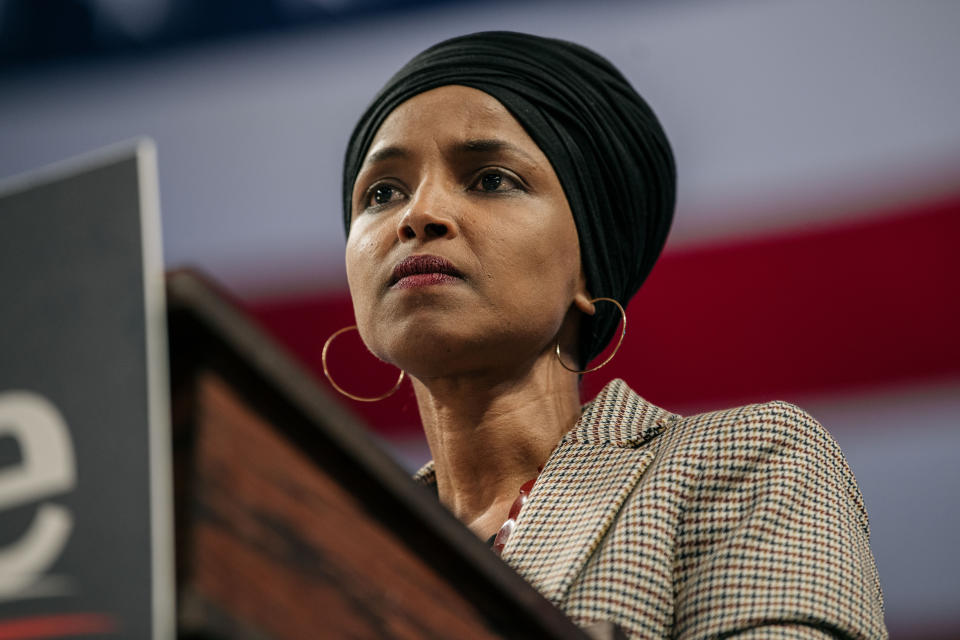 Rep. Ilhan Omar (D-Minn.) was one of the early champions of the Green New Deal.&nbsp; (Photo: Scott Heins via Getty Images)