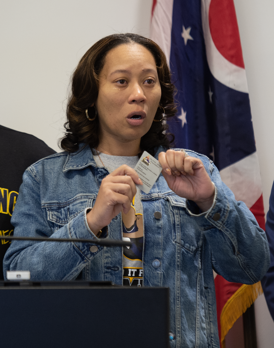 Streetsboro resident Tamia Woods talks about her 17-year-old son, James, who died by suicide last year after he became a sextortion victim.  She and her husband, Tim, are trying to raise awareness about the growing online threat to juveniles.