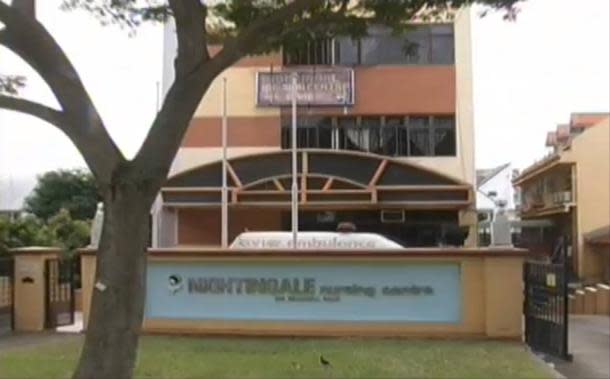 The Nightingale Nursing Centre has been suspended by the Ministry of Health from receiving new patients as its investigations continue. (Screengrab from Channel 8)