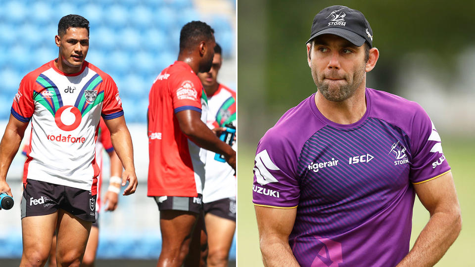 Pictured right, Cam Smith backs the Warriors' stance about wanting assurances from the NRL.