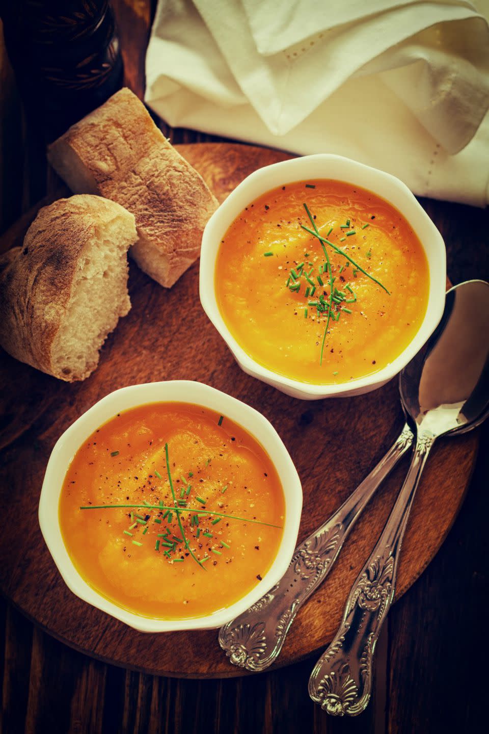 <p>This sweet and hearty vegetarian soup is supremely satisfying on a chilly fall day.</p><p><a rel="nofollow noopener" href="https://www.womansday.com/food-recipes/food-drinks/recipes/a12291/butternut-squash-carrot-soup-recipe-wdy1013/" target="_blank" data-ylk="slk:Get the recipe.;elm:context_link;itc:0;sec:content-canvas" class="link "><strong>Get the recipe.</strong></a> </p>