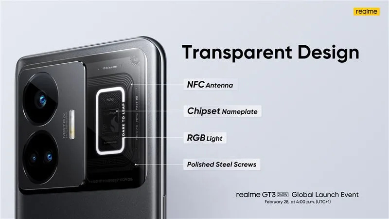 realme GT3搭載覺醒光環系統，為手機增添有趣的互動元素。