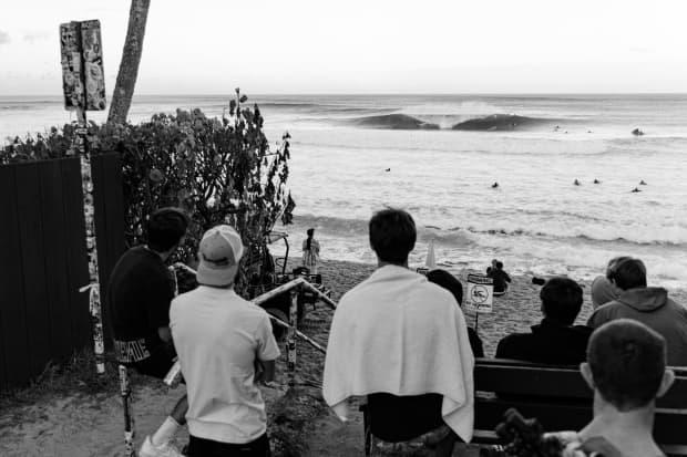 The early morning scene from the pathway in-between the two Volcom houses. January 23rd was the best day of the winter season so far with offshore southerly winds all day and a gradually building swell. <p>Ryan "Chachi" Craig</p>