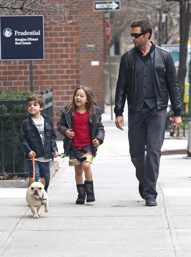 Hugh Jackman Walking Dog