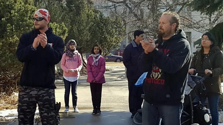 Anti-Islamophobia motion spurs protests — and counter-protests — at Sask. city halls Saturday