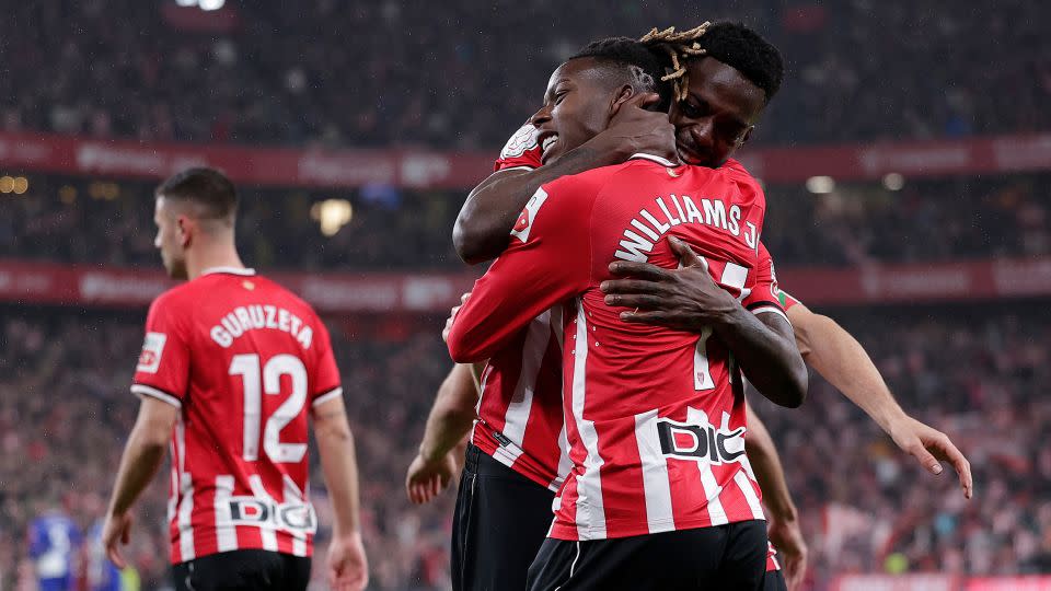 Iñaki and Nico Williams celebrate. - David S.Bustamante/Soccrates/Getty Images