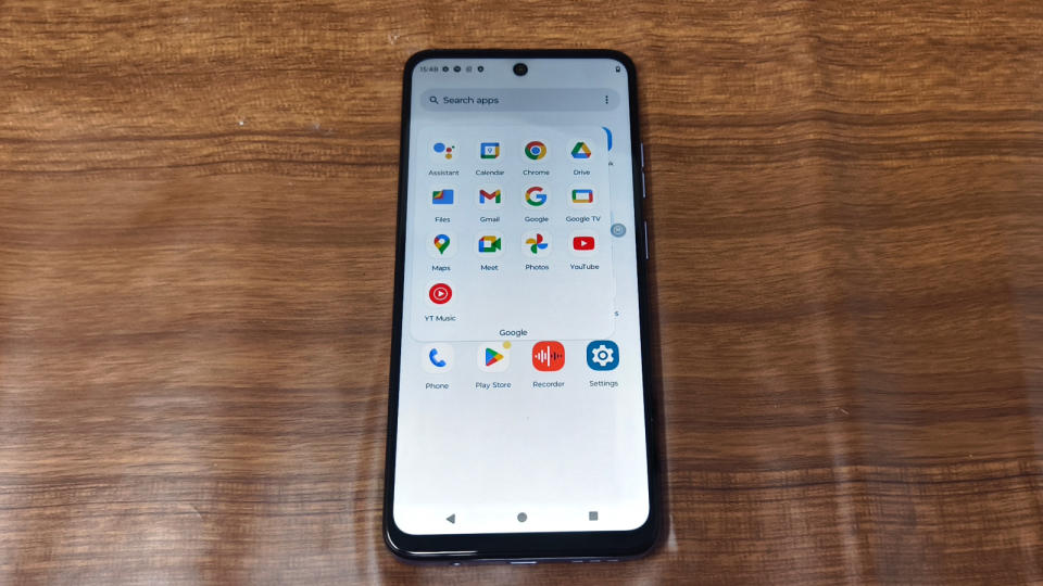 The Moto G34 app drawer