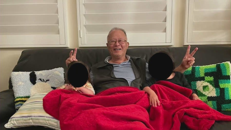 Allen Lee, 67, seen with his grandchildren in a family photo.