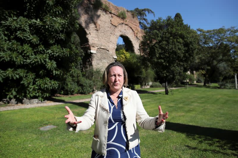 Britain's trade minister Anne-Marie Trevelyan speaks during an interview