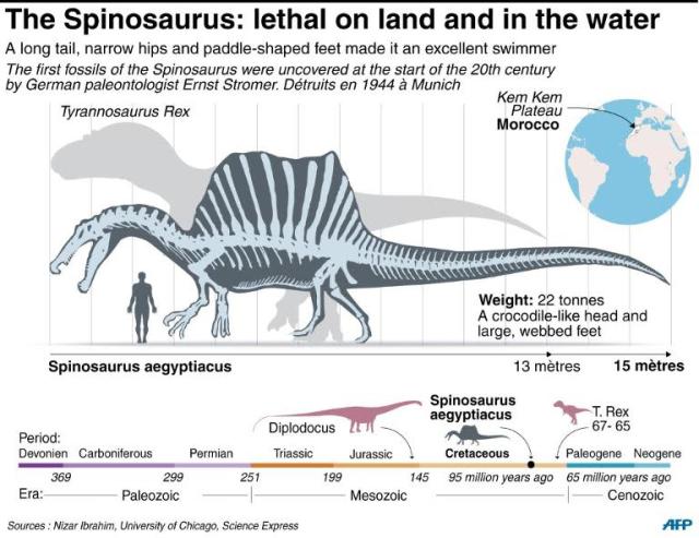 dinosaurs spinosaurus in water