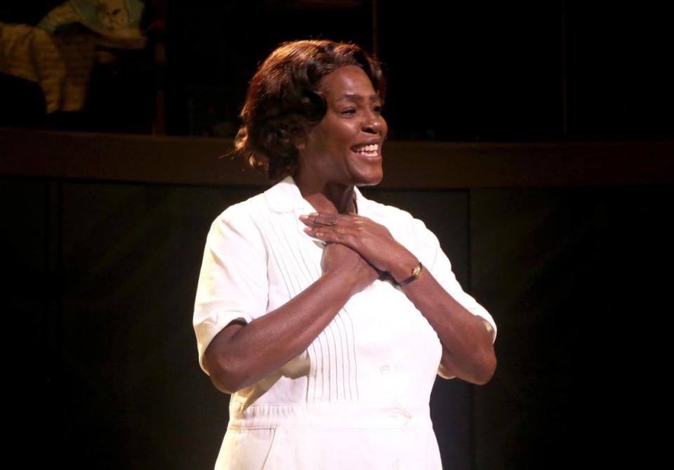 <div class="inline-image__caption"><p>Sharon D Clarke during the opening night curtain call for The Roundabout Theater Company’s production of <em>Caroline, or Change</em>.</p></div> <div class="inline-image__credit">Bruce Glikas/Getty</div>