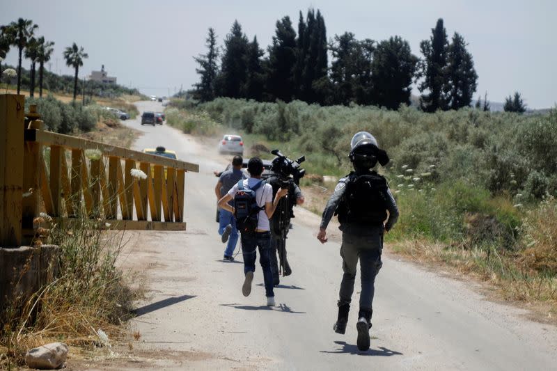 Scene of a security incident near Jenin, in the Israeli-occupied West Bank