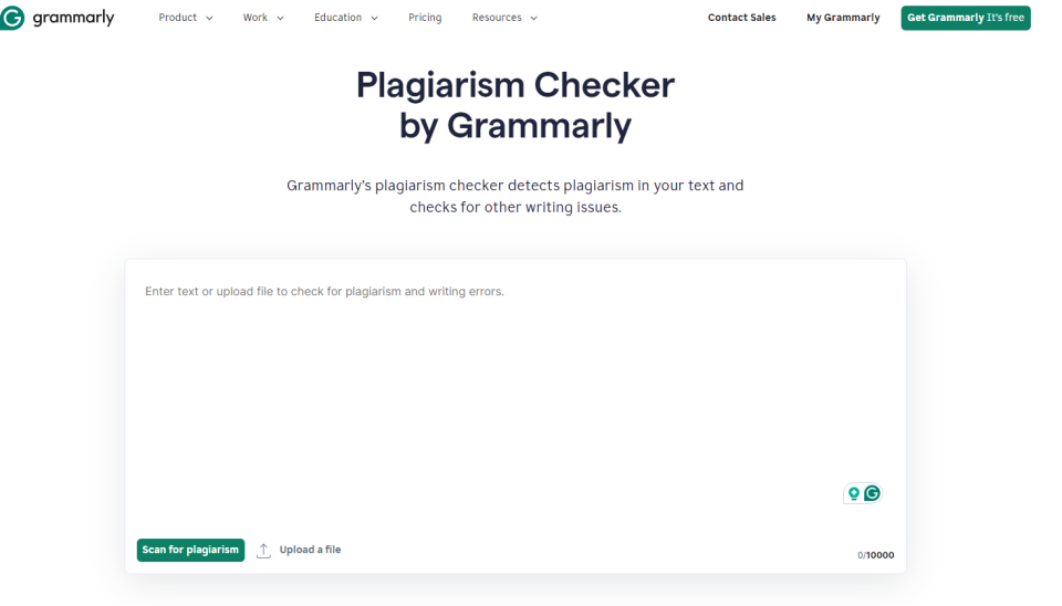 Grammarly plagiarism checker