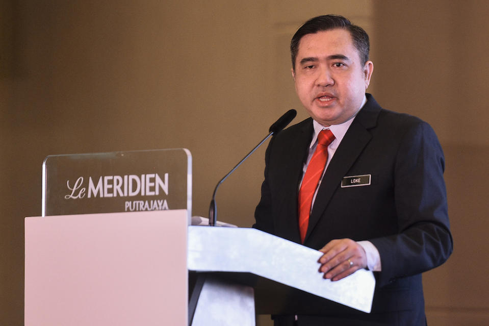 Transport Minister Anthony Loke officiates the Bus Rapid Transit (BRT) Conference in Putrajaya November 19, 2019. — Picture by Miera Zulyana