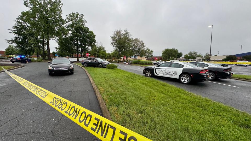 A woman accused of firing gunshots in the parking lot of a Gastonia Walmart was shot by a police officer, authorities say. Gastonia police said the whole thing started Thursday morning with a car crash into a tree and a good Samaritan offering help. It quickly escalated to gunfire after that.