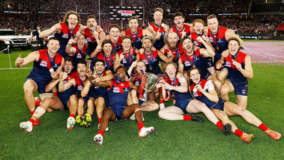The Demons, pictured here celebrating after the 2021 AFL grand final.