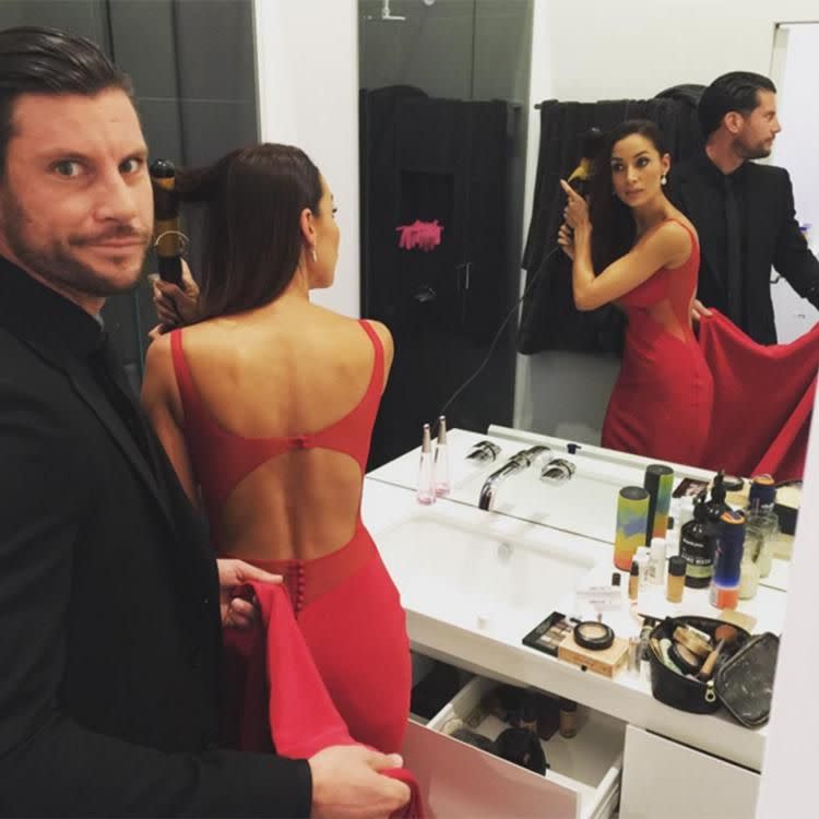 Sam and Snez get ready for the 2016 Logies. Photo: Instagram