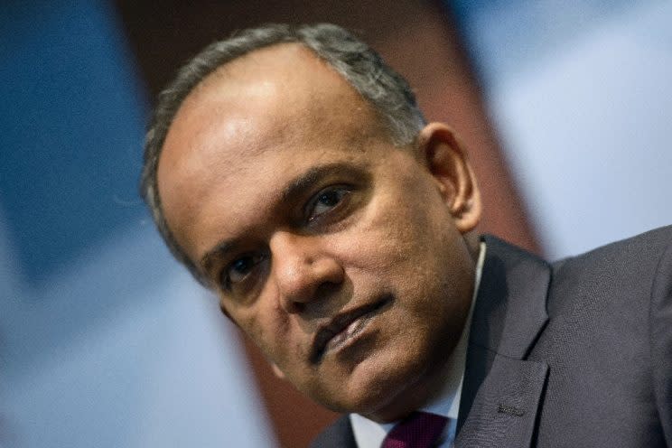 Home Affairs and Law Minister K Shanmugam. File photo/AFP