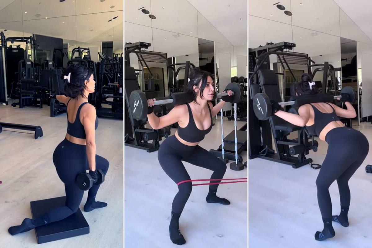 Emmlaw Over exposure! Pregnant Kim Kardashian's workout pants turn