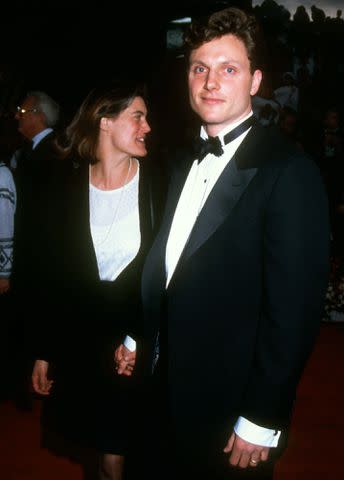 <p>Barry King/Alamy</p> Jane Musky and Tony Goldwyn attend the 64th Annual Academy Awards on March 30, 1992.