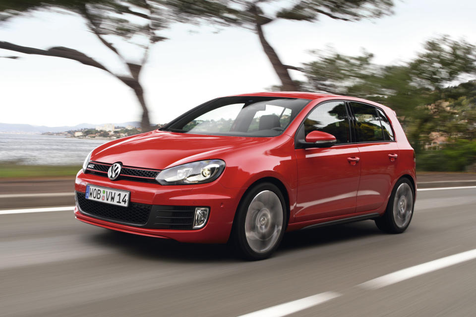 This photo provided by Volkswagen shows the 2013 Volkswagen GTI, a small hatchback that provides tons of thrills. With a powerful turbocharged engine and high-quality interior, the GTI is fun to drive, practical and even somewhat luxurious. (Courtesy of Volkswagen of America via AP)