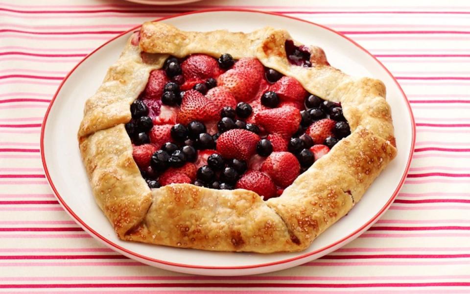 <p>Andrew Purcell</p><p>Summer fruit takes center stage in a dessert bursting with juicy sweetness.</p><p><strong>Get the recipe: <a href="/306193/dash/berry-galette/" data-ylk="slk:Berry Galette;elm:context_link;itc:0;sec:content-canvas" class="link ">Berry Galette</a></strong></p>