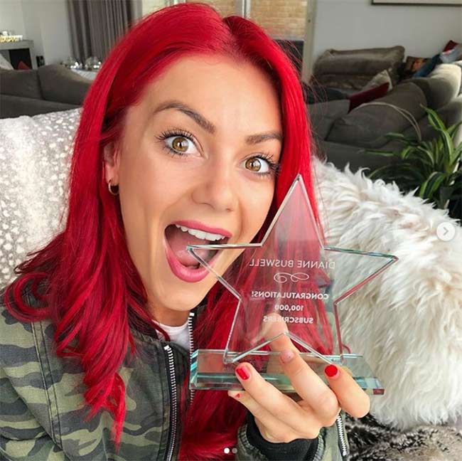 Dianne-Buswell-youtube-trophy