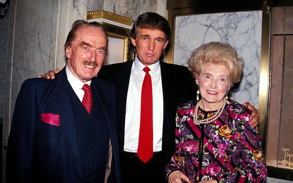 Donald Trump with his mother Maryanne and father Fred Snr in the early Nineties - Judie Burstein/Globe Photos/REX/Shutterstock 