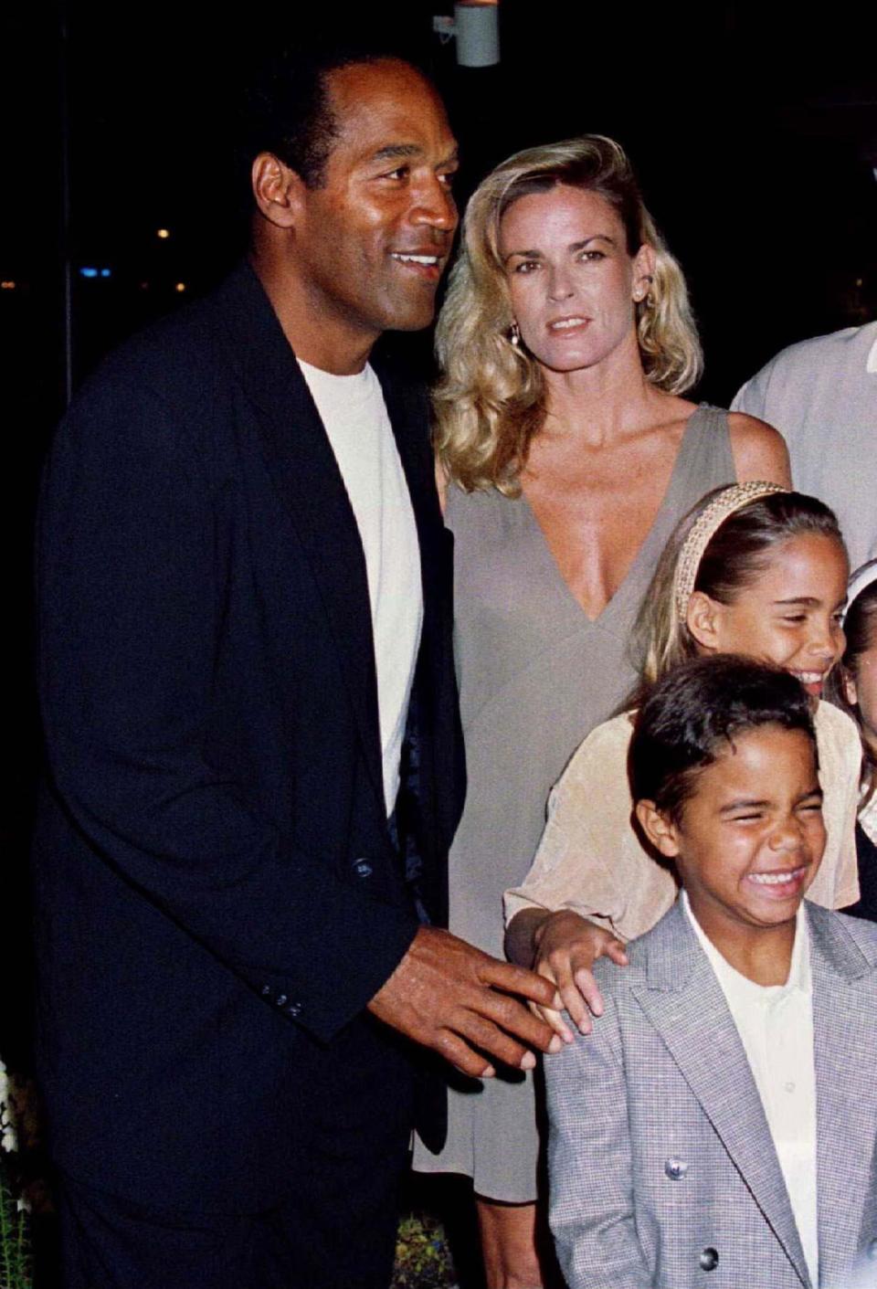 March 16, 1994: O.J. Simpson with his ex-wife Nicole and their children