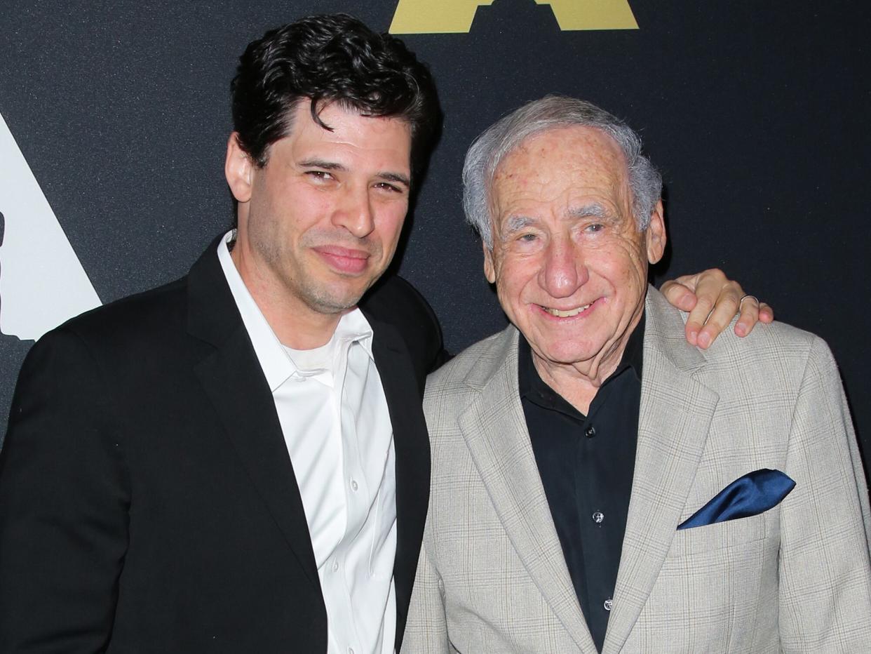 Max Brooks (L) Actor/Director/Producer Mel Brooks (R) attend the 20th anniversary screening of "The Shawshank Redemption" at the AMPAS Samuel Goldwyn Theater on November 18, 2014 in Beverly Hills, California